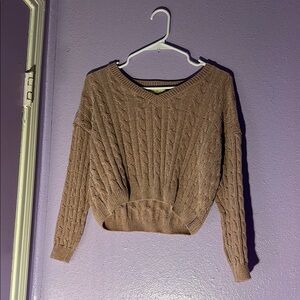 Women's Cable Knit Sweater - pinkish color
